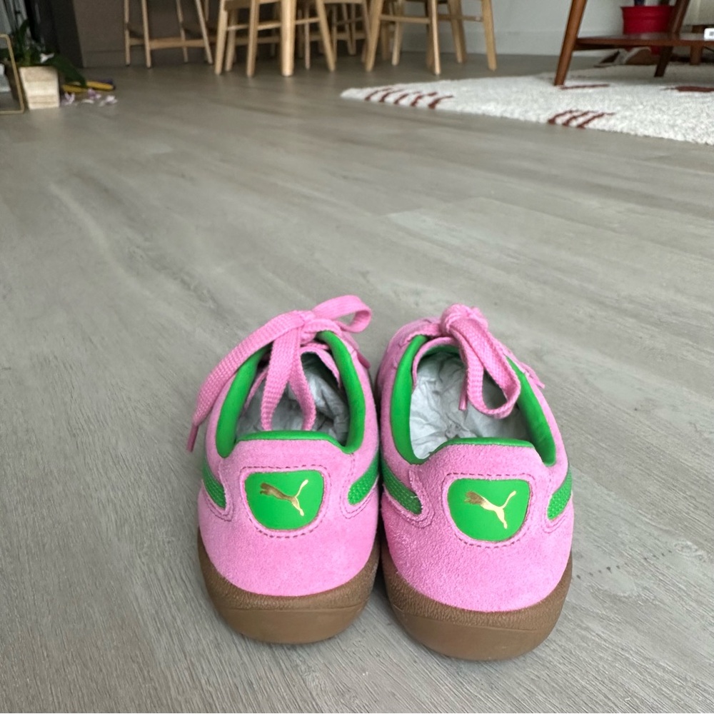 Puma Pink and Green Suede Sneakers - Picture 5 of 6